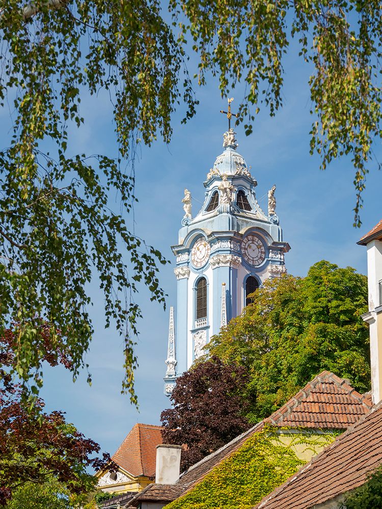 The collegiate church-Historic town Durnstein-UNESCO World Heritage Site-Lower Austria art print by Martin Zwick for $57.95 CAD