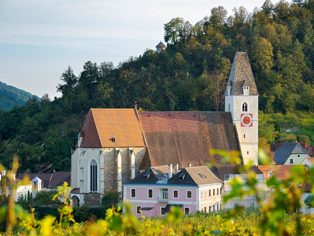 Church Heiliger Mauritius-Saint Maurice-Historic village Spitz-UNESCO World Heritage Site-Austria art print by Martin Zwick for $57.95 CAD