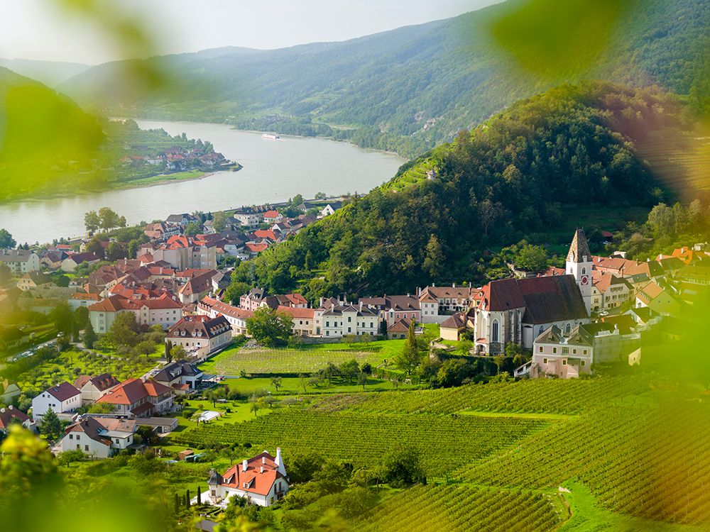 Historic village Spitz located in wine-growing area-UNESCO World Heritage Site-Lower Austria art print by Martin Zwick for $57.95 CAD