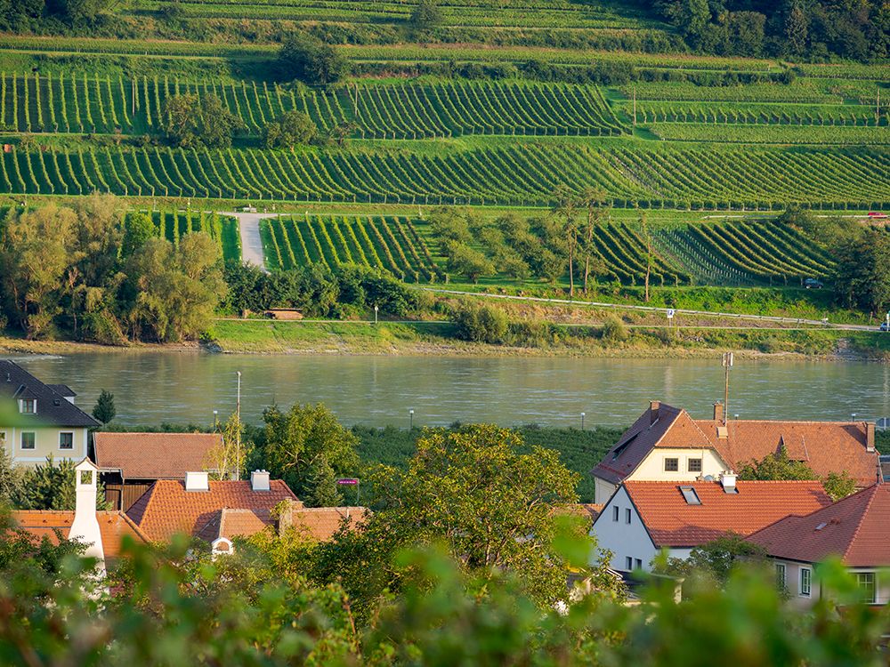 View over historic village Spit-Hofarnsdorf-UNESCO World Heritage Site-Lower Austria art print by Martin Zwick for $57.95 CAD
