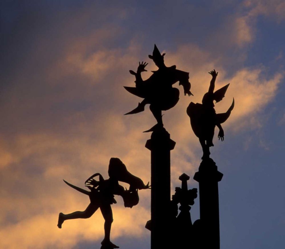 Belgium, Ghent Silhouette of stone figures art print by Bill Young for $57.95 CAD
