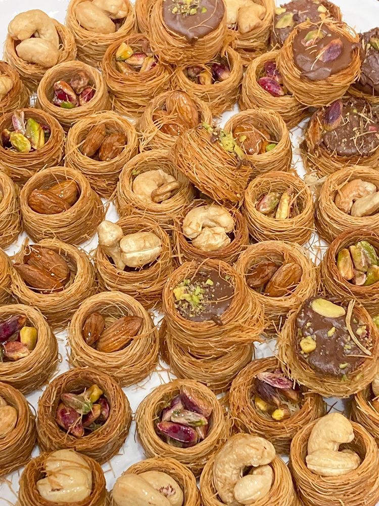 Bruges, Belgium. Tasty middle eastern desserts for sale in a pastry shop art print by Julien McRoberts for $57.95 CAD