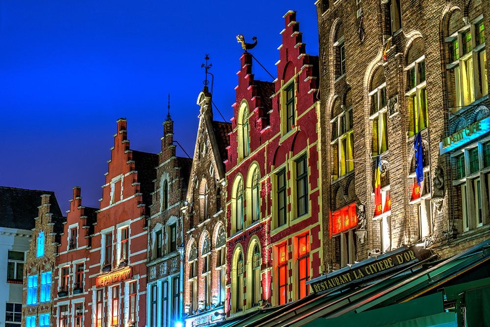 Architectural rooftops in the city center in Bruges-Belgium art print by Steve Mohlenkamp for $57.95 CAD