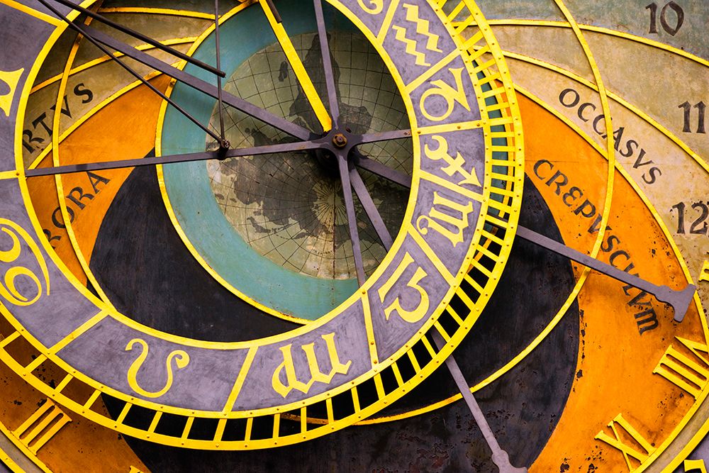 Europe-Czech Republic-Prague-Astronomical clock on Old Town Hall art print by Jaynes Gallery for $57.95 CAD