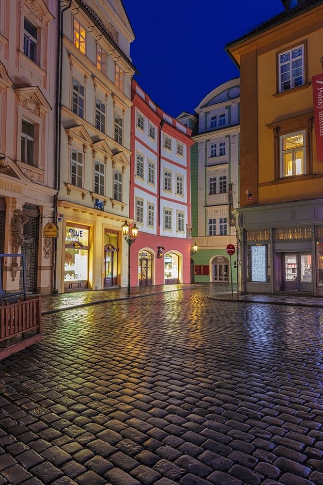 Narrow wet cobblestone streets in Old Town in Prague-Czech Republic art print by Chuck Haney for $57.95 CAD