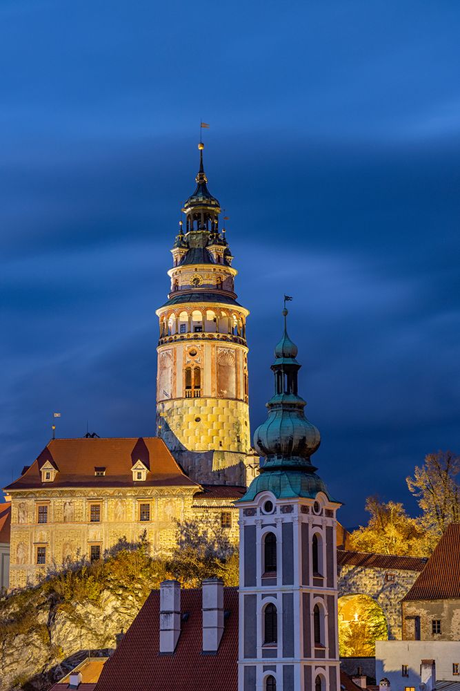 Stormy Skies over town of Cesky Krumlov in the Czech Republic art print by Chuck Haney for $57.95 CAD