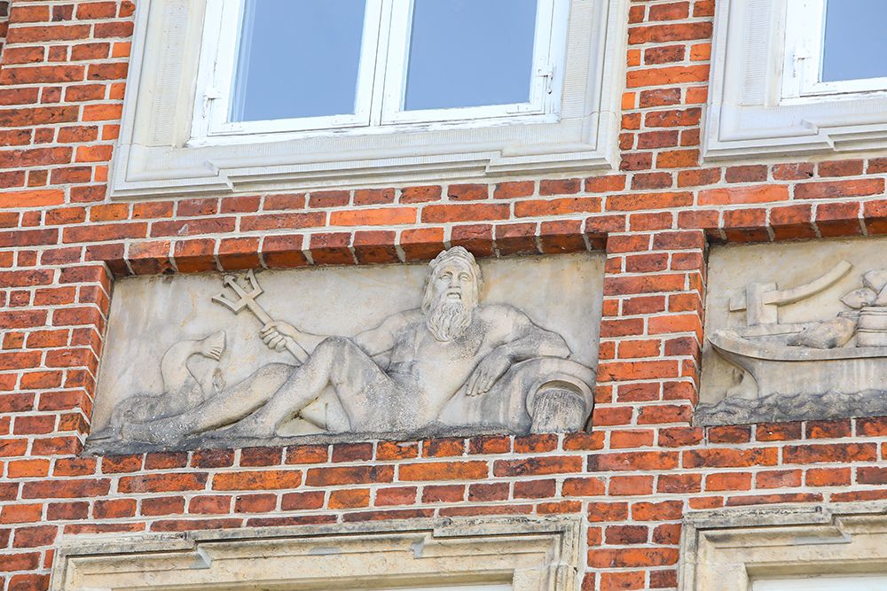 Copenhagen, Denmark. Marble relief, statue of Neptune and Poseidon. art print by Jolly Sienda for $57.95 CAD