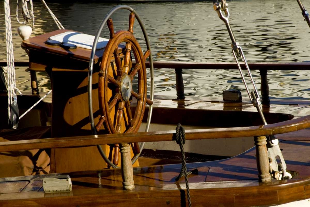Finland, Helsinki Detail of sailboats helm art print by Nancy, Steve Ross for $57.95 CAD