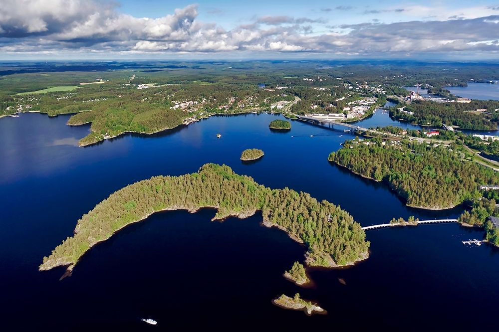 Finlandia-Savonlinna-aerial view of the city of Savonlinna art print by Michele Molinari for $57.95 CAD