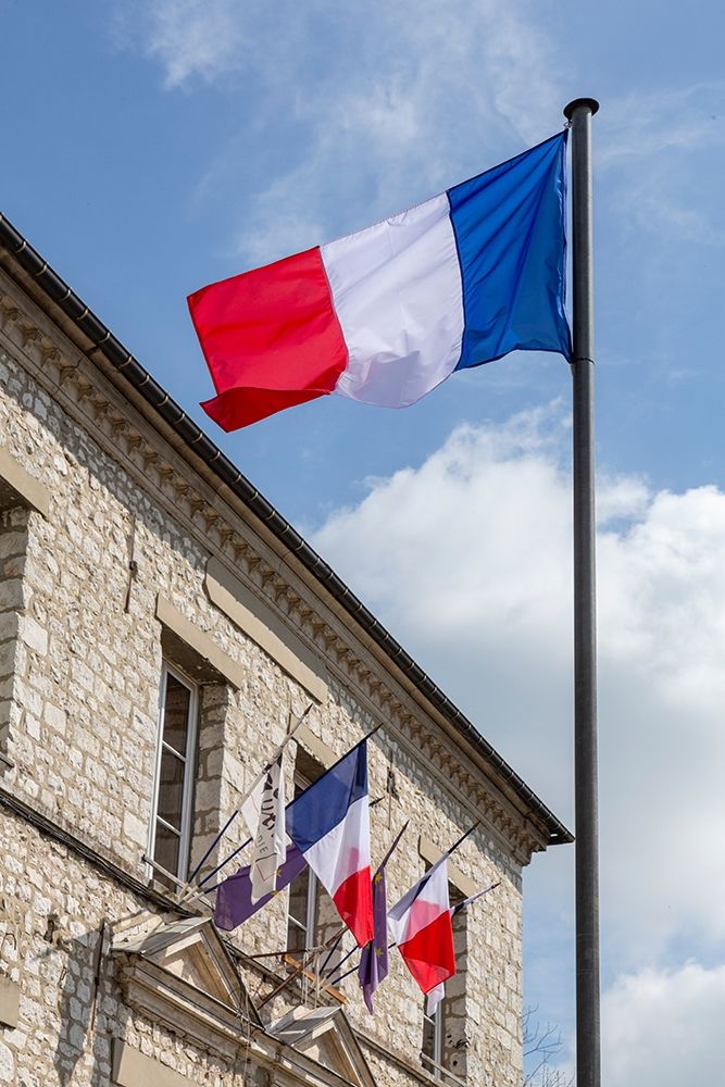 France-Giverny Flags of France in town art print by Jaynes Gallery for $57.95 CAD