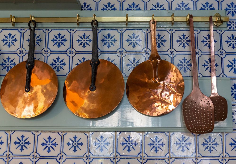 France-Giverny Copper utensils in kitchen of Monets house art print by Jaynes Gallery for $57.95 CAD