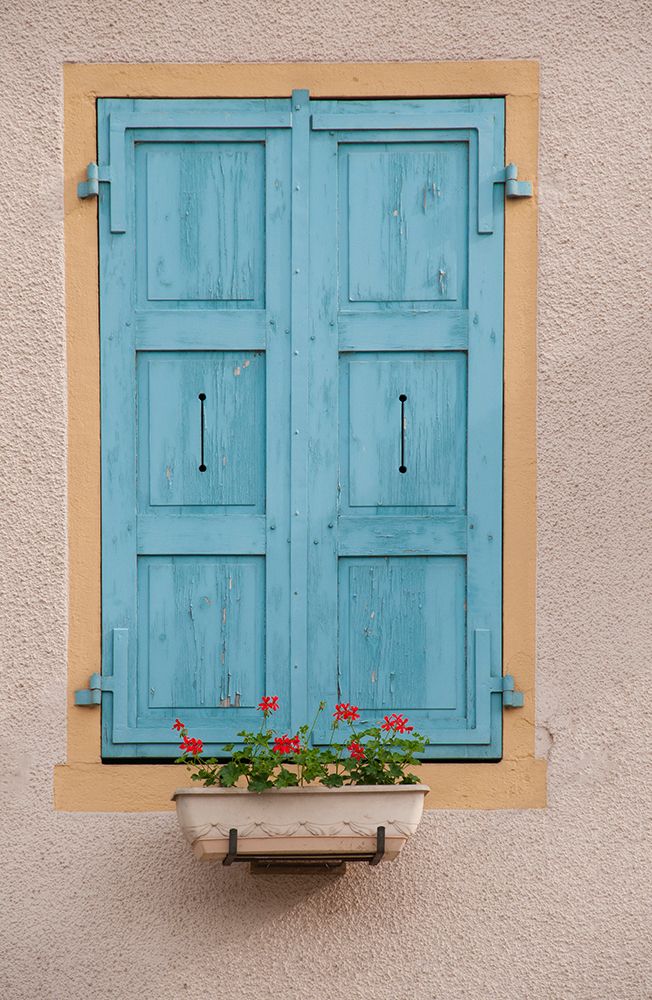 France-Burgundy A rustic window graces a building in the Burgundy village of Louhans art print by Betty Sederquist for $57.95 CAD