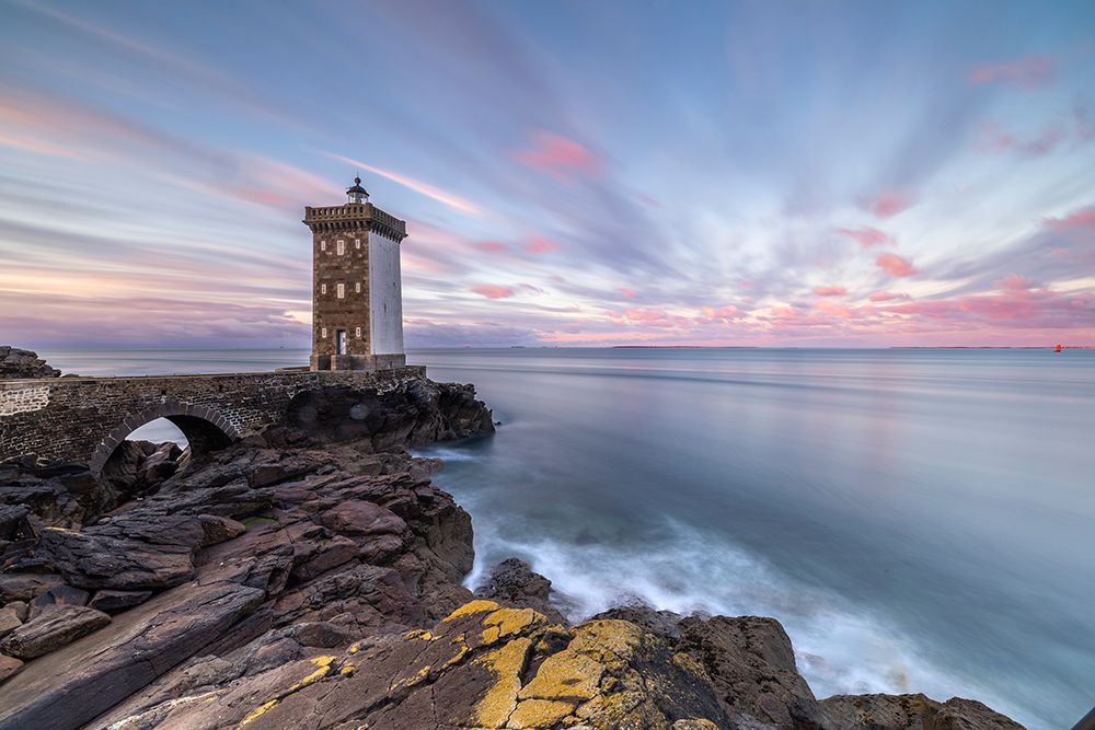 France-Brittany Sunrise at the Kermorvan Lighthouse art print by Hollice Looney for $57.95 CAD