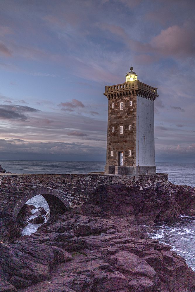 France-Brittany Sunrise at the Kermorvan Lighthouse art print by Hollice Looney for $57.95 CAD