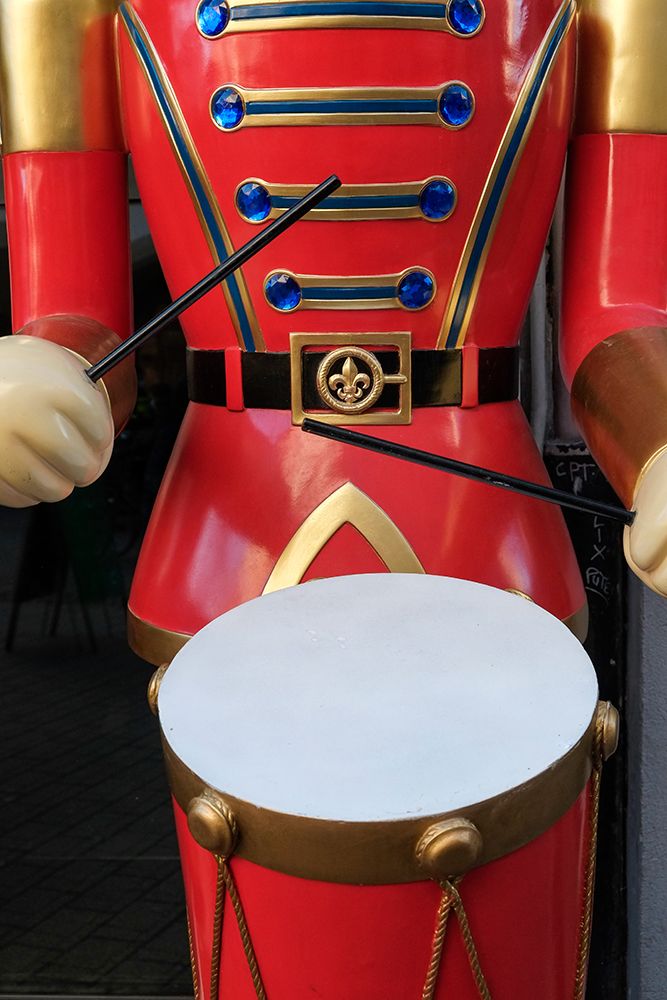 Strasbourg-France Large soldier playing a drum as part of festive holiday decor at Christmas art print by Julien McRoberts for $57.95 CAD