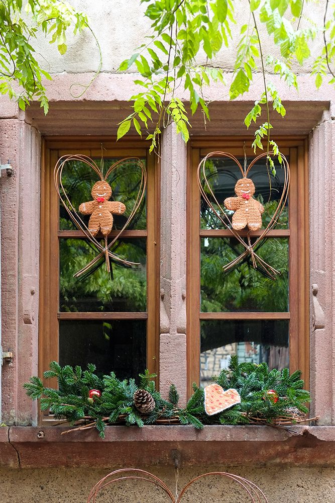 Riquewihr-France Village established 1400s in Alsace Region Window decorated Christmas ornaments art print by Julien McRoberts for $57.95 CAD