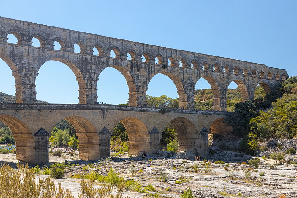 Aqueduct built by the romans in first century AD to carry water 31 miles to Nemausus (Nimes) art print by Mallorie Ostrowitz for $57.95 CAD