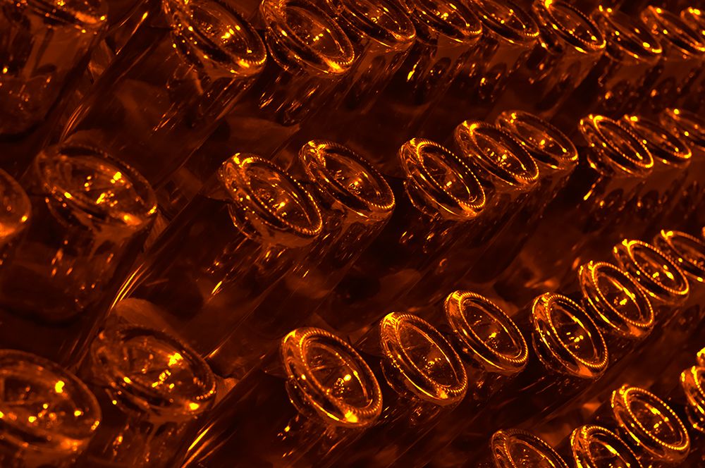 Wine cellar, bottles aging in pupitres art print by Per Karlsson for $57.95 CAD