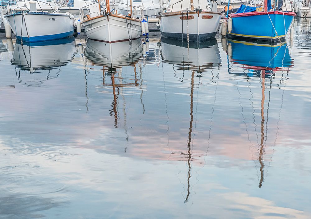 France, Provence. Saint Tropez Port, boat reflections art print by Rob Tilley for $57.95 CAD