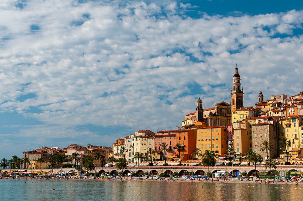 Saint Michel Church and the old town of Menton-Provence Alpes Cote dAzur-France art print by Sergio Pitamitz for $57.95 CAD