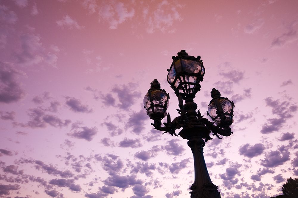 Lamp post on Pont Alexandre III-with a pink sky behind it Paris-Ile-de-France-France art print by Sergio Pitamitz for $57.95 CAD