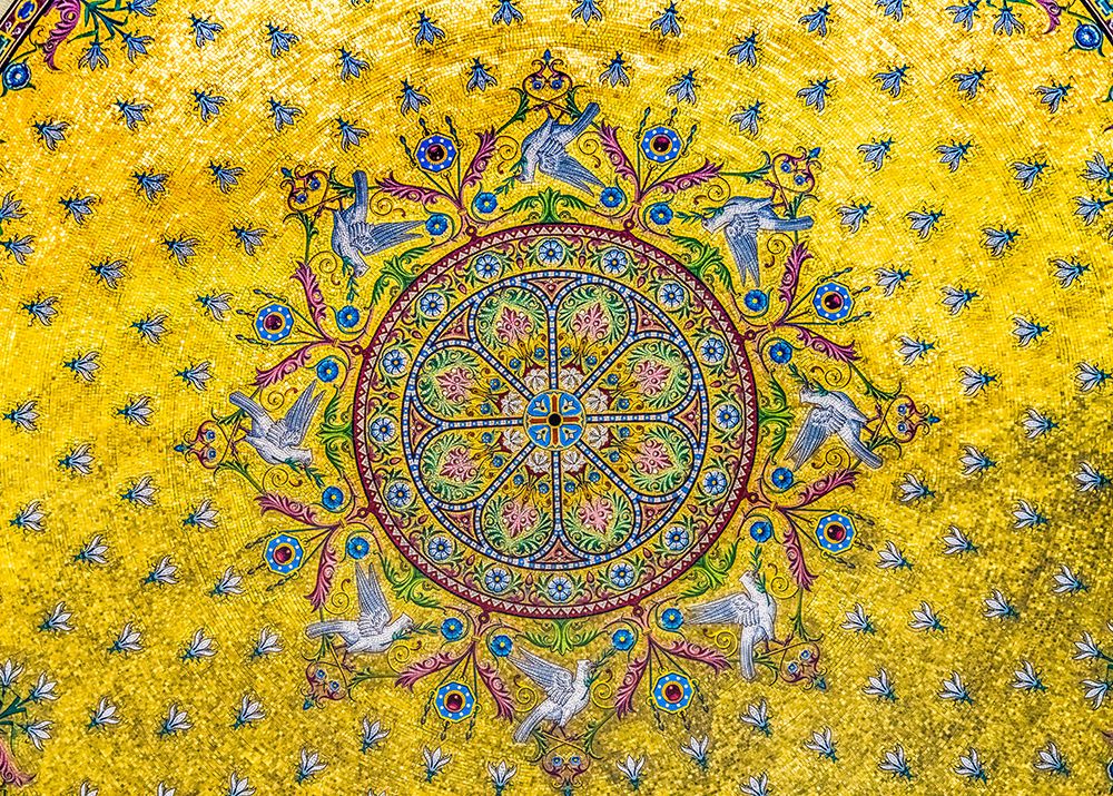 Ceiling pattern mosaic Notre-Dame de la Garde-Marseille-France. Constructed 1850s, art print by William Perry for $57.95 CAD