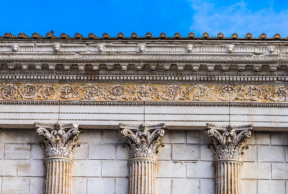 Decorations Maison Carree-Nimes-Gard-France. Temple created in 7 AD. art print by William Perry for $57.95 CAD
