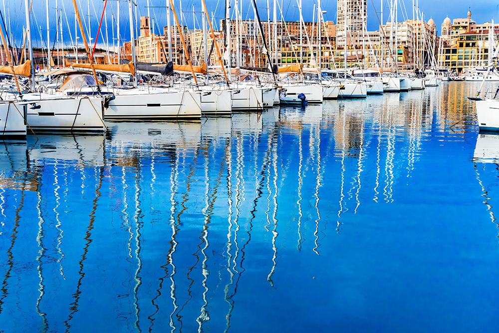 Colorful marina-Marseille-France. Second largest city in France art print by William Perry for $57.95 CAD