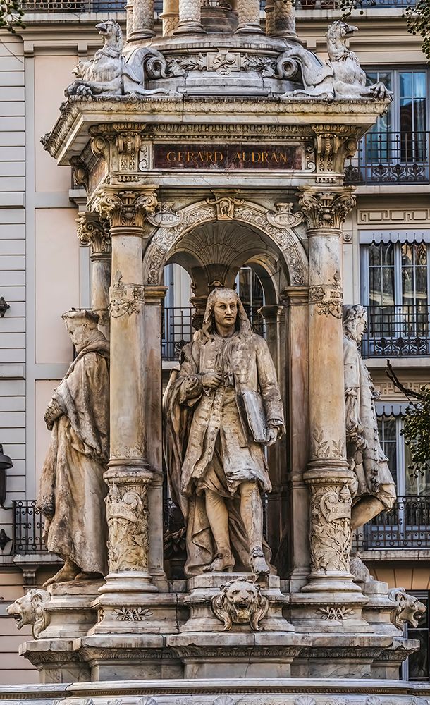 Gerard Audran Statue, Jacobins Fountain, Place Des Jacobins, Lyon, France. art print by William Perry for $57.95 CAD