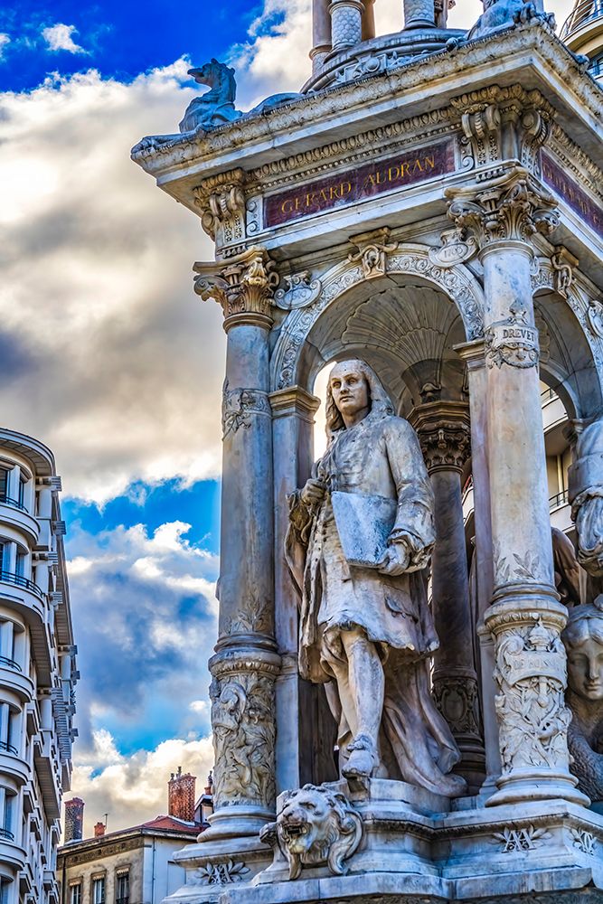 Gerard Audran Statue, Jacobins Fountain, Place Des Jacobins, Lyon, France. art print by William Perry for $57.95 CAD