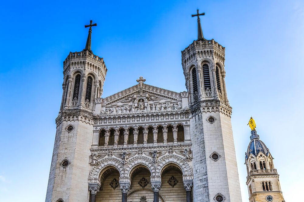 Basilica of Notre Dame de Fourviere, Lyon, France. Dedicated to Virgin Mary and thanks to God. art print by William Perry for $57.95 CAD