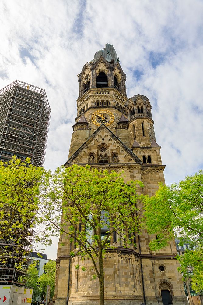 Germany, Berlin. Clock Tower. Remains of the Neo-Romanesque style, Kaiser Wilhelm Church. art print by Emily M. Wilson for $57.95 CAD