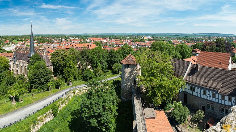City view The medieval town Muehlhausen in Thuringia Germany art print by Martin Zwick for $57.95 CAD