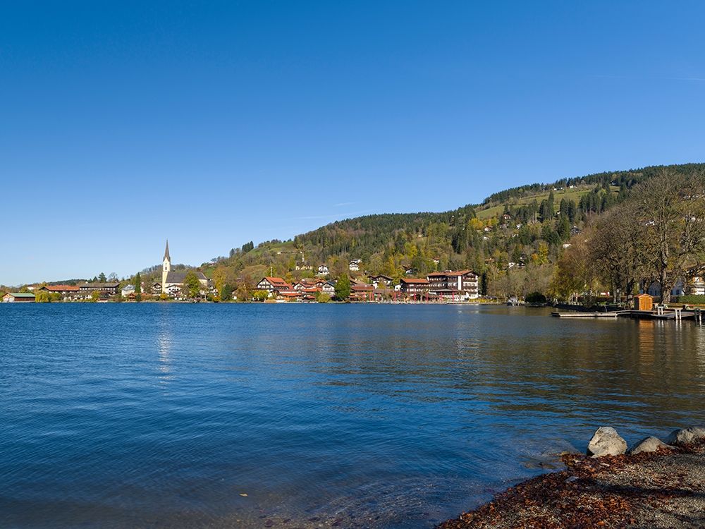 Lake and village Schliersee in the Bavarian Alps-Bavaria-Germany art print by Martin Zwick for $57.95 CAD