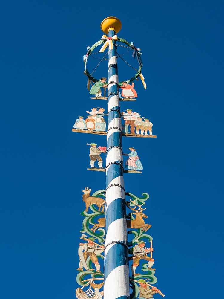 Traditional Bavarian maypole (Maibaum) Village Schliersee in the Bavarian Alps-Bavaria-Germany art print by Martin Zwick for $57.95 CAD