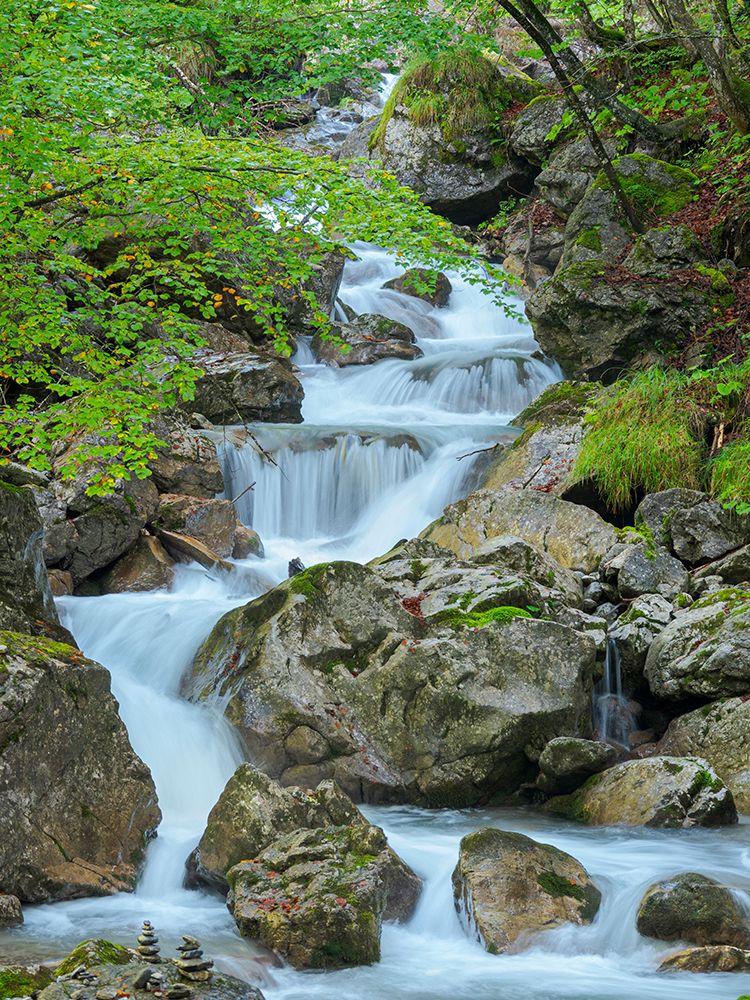 Waterfall in gorge of Gaisalpbach near Oberstdorf in the Allgau-Germany-Bavaria art print by Martin Zwick for $57.95 CAD