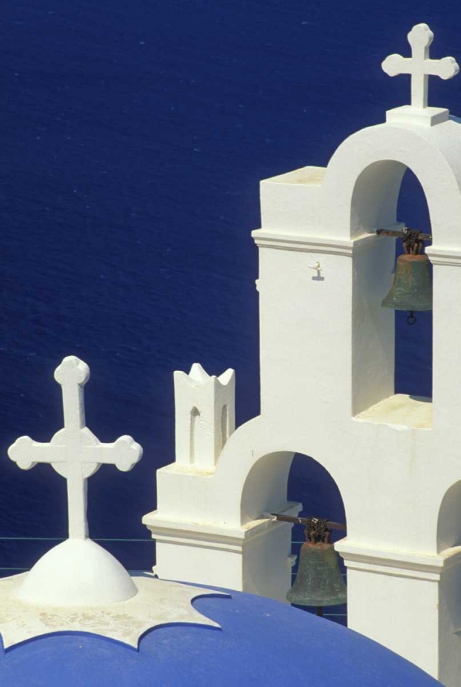 Greece, Santorini Greek church and its bells art print by Josh Anon for $57.95 CAD