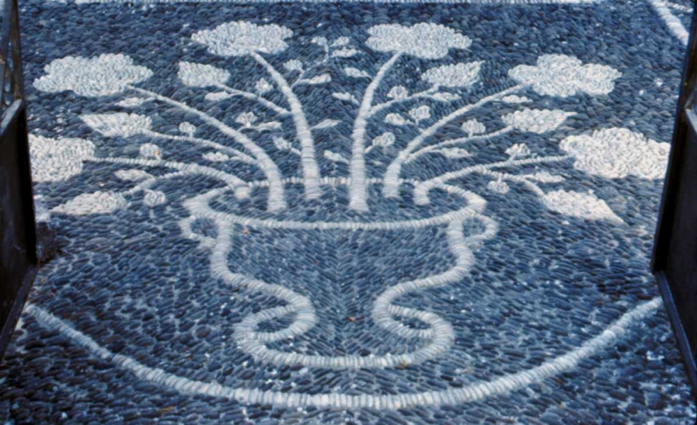 Greece, Santorini Pebble floral decoration art print by Nancy Noble Gardner for $57.95 CAD