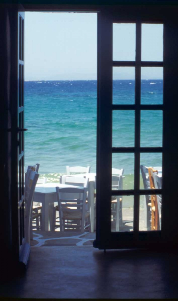 Greece, Island of Mykonos Ocean through door art print by Nancy Noble Gardner for $57.95 CAD