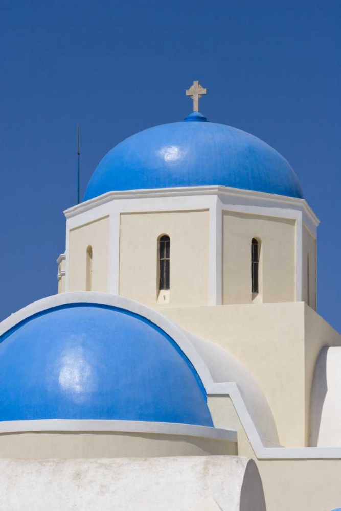 Greece,Thira, Oia Blue Greek Orthodox church art print by Bill Young for $57.95 CAD