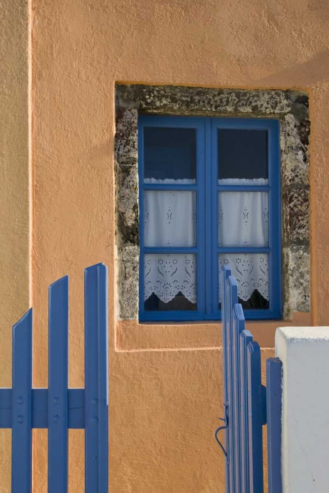 Greece, Santorini Open blue gate and window art print by Bill Young for $57.95 CAD