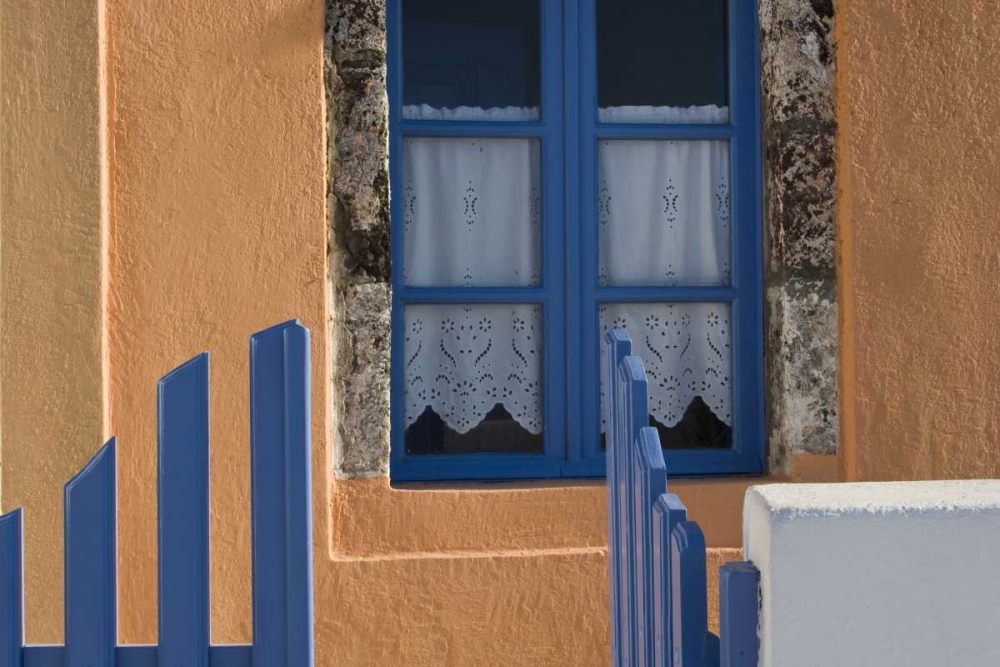 Greece, Santorini Open blue gate and window art print by Bill Young for $57.95 CAD