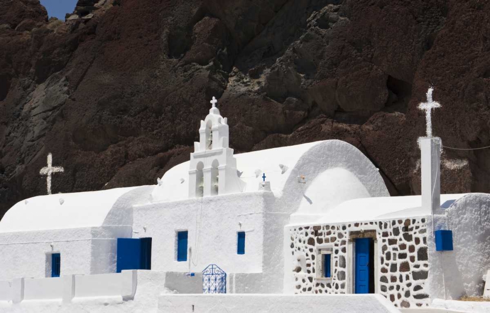 Greece, Santorini White Greek Orthodox church art print by Bill Young for $57.95 CAD