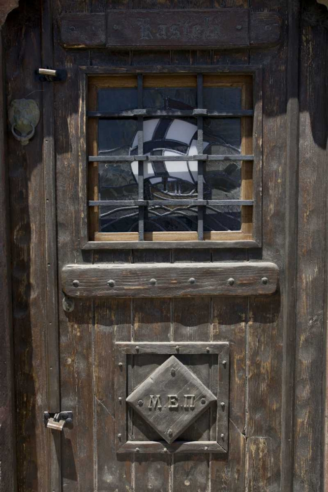 Greece, Santorini Wooden pub door art print by Bill Young for $57.95 CAD