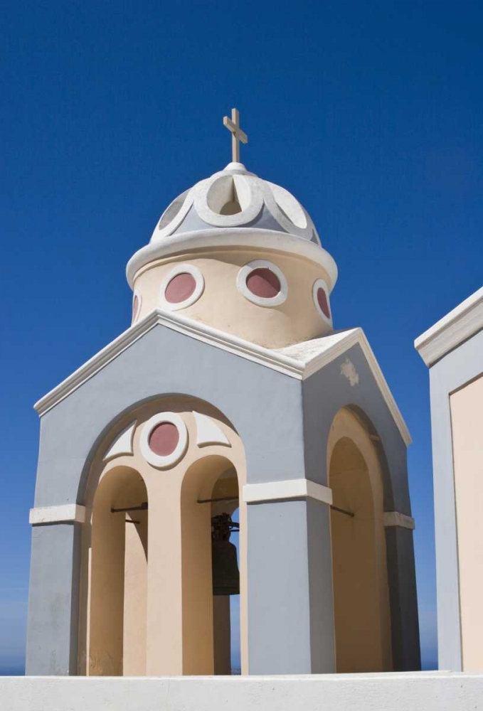 Greece, Santorini Church bell tower against sky art print by Bill Young for $57.95 CAD