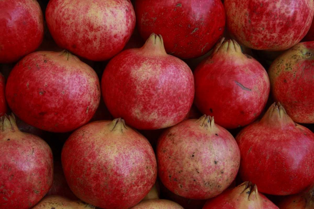 Greece, Athens Fresh pomegranates for sale art print by Nancy Noble Gardner for $57.95 CAD