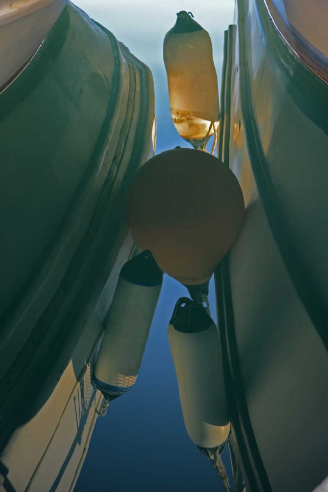 Greece, Paros, Naoussa Fishing boats and floats art print by Nancy Noble Gardner for $57.95 CAD