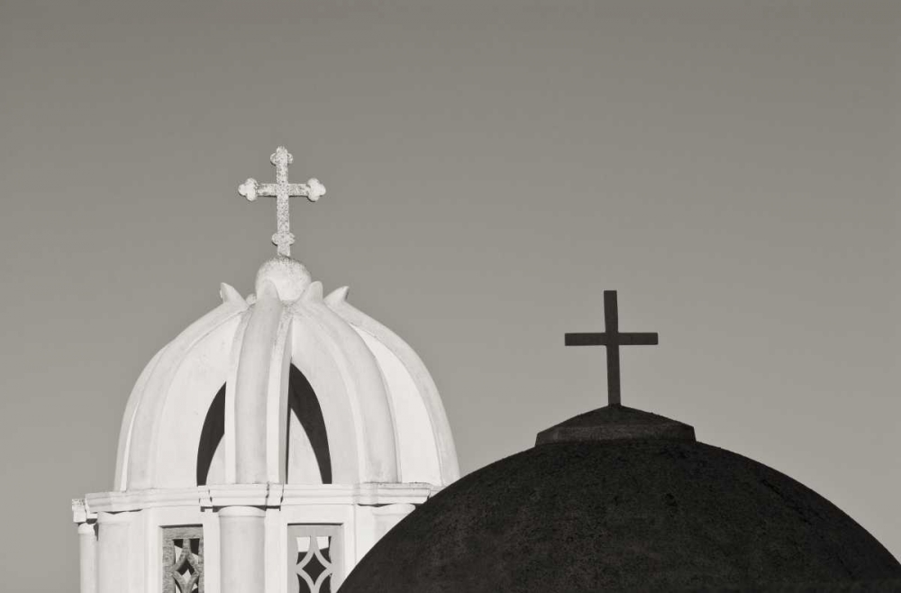 Greece, Santorini Church steeples and crosses art print by Bill Young for $57.95 CAD