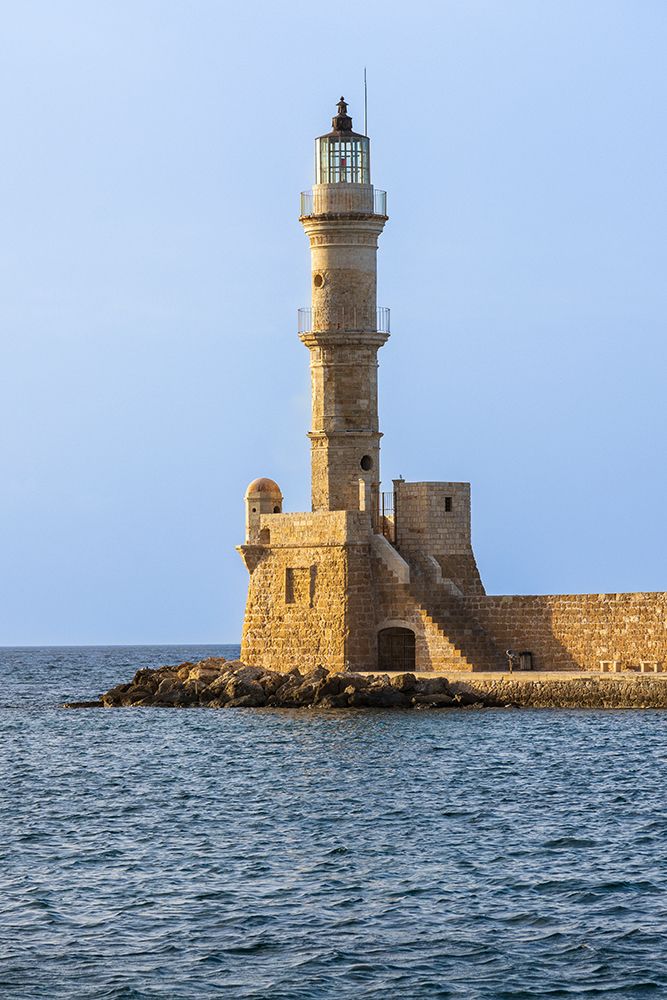Greece, Crete, Chania harbor, old town. Chania Lighthouse. art print by Emily M. Wilson for $57.95 CAD