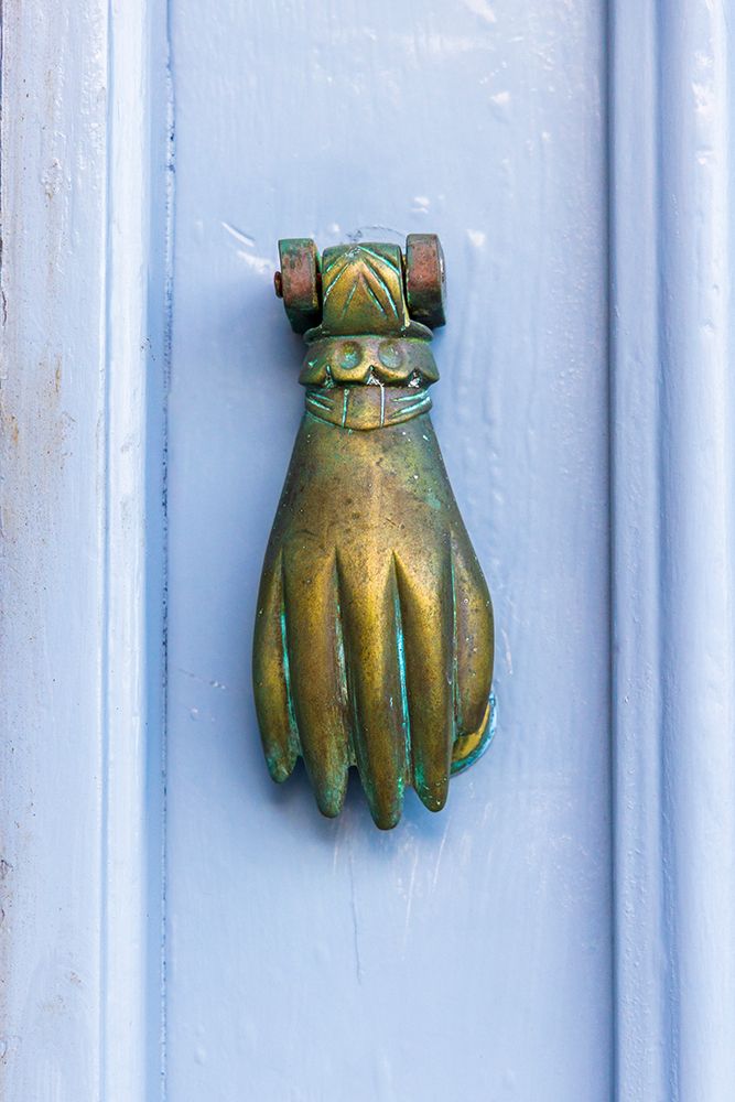 Greece, Crete, Chania, Old Town. Bronze door knocker. art print by Emily M. Wilson for $57.95 CAD